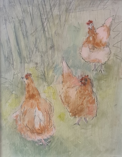 Cluck Cluck
oil on board 30 x 25 cms
SOLD