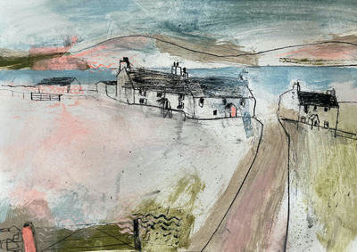 Cottages on the Road to the Sea
mixed media on paper 30 x 42 cm	
£595