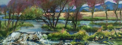Iona Leishman
Horseshoe Falls, River Forth 
Mixed media 24 x 61 cms
£795
