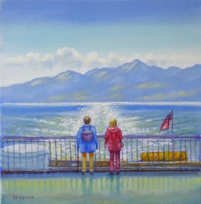 Ed Hunter
Leaving Arran , A Grand Day's End
oil on canvas 30 x 30 cm 
£620