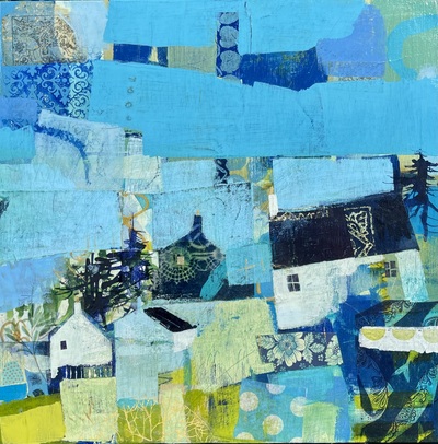 The Little Minch, Skye  
mixed media and collage on board 30 x 30 cm
£720