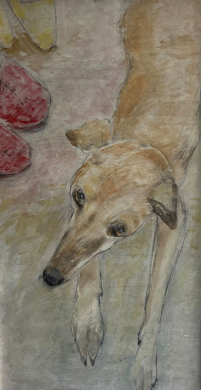 In The Cafe
Joyce Gunn Cairns
oil on board 70 x 40 cm
£750