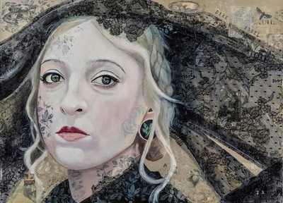 Ian Ritchie RSW
Mary Ann Cotton 'The Dark Angel' 
mixed media 76 x 96 cm
£3000