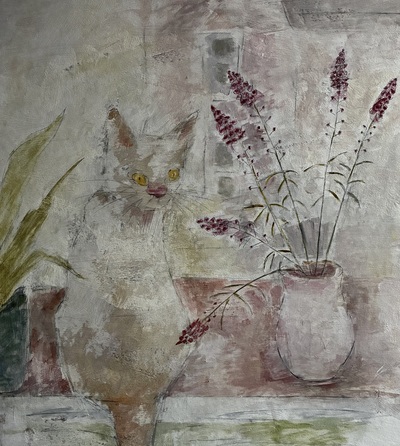 Cat and Wildflowers
Joyce Gunn Cairns
oil on board 60 x 60 cm
£875