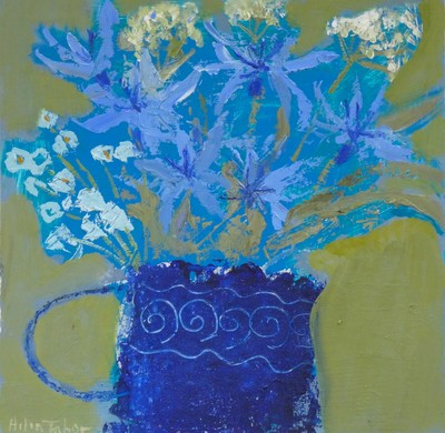 Cornflowers and Forget-me-nots
Helen Tabor
oil on board 28 x 28 cm 
£950