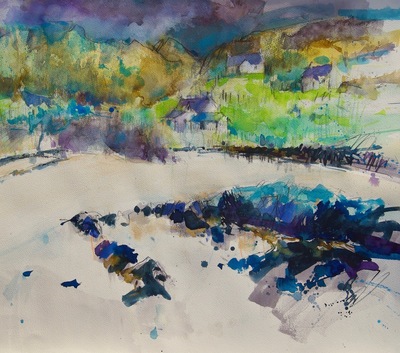 Nicole Stevenson
Beach Texture, Culkein 
Watercolour 83 x 87 cms
£650