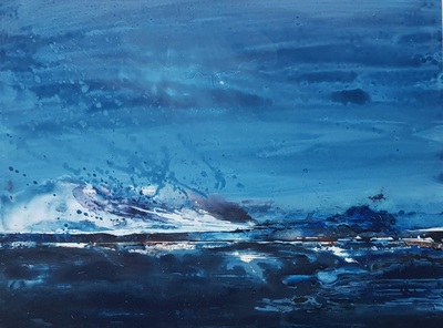 Naomi Rae
Rain Blowing Through, Machrie Bay, Isle of Arran
Indian ink on board  30 x 40 cms
£895