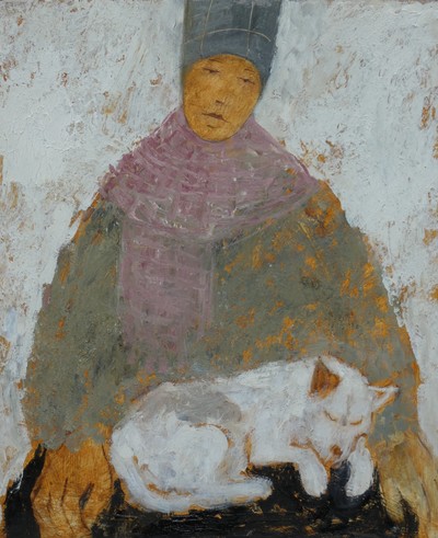 Helen Tabor
Girl With a Dog
Oil on board  33 x 28 cms
£700