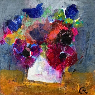 Anemones in a White Vase
acrylic on canvas panel  15 x 15 cms
£325
SOLD