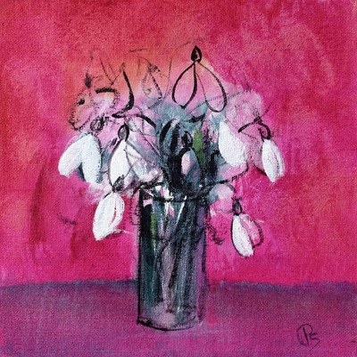 Snowdrops on Pink
acrylic on canvas  20 x 20 cms
£475