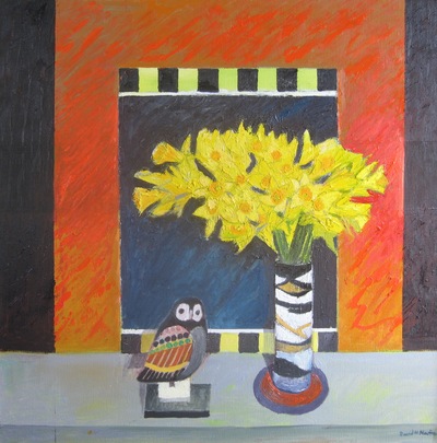 David M Martin (1922-2018)
Summer Daffodils
Oil on linen  79 x 79 cms
£6000