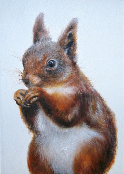 Little Red Squirrel
oil on gesso board 18 x 13 cm
£395