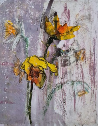 Spring Fever III 
mixed media on paper 30 x 23 cm 
£280