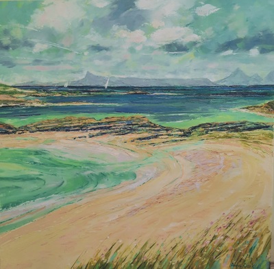 Angus Clark
Eigg from Arisaig
Oil on canvas board 60 x 60 cms
£1100