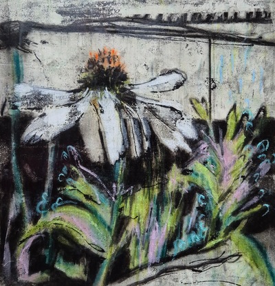 For the Love of Echinacea IV
mixed media on paper 31 x 26 cm
 £380