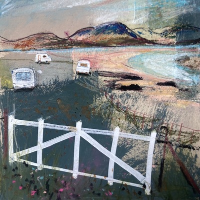 Luskentyre Caravans
mixed media on paper  17 x 17 cm	
£225
SOLD