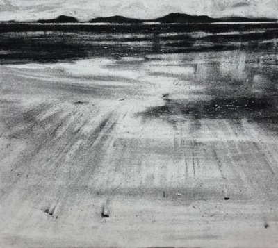 South Uist Looking Onto Lingay and Fuday
charcoal on paper 28 x 33 cm
£390