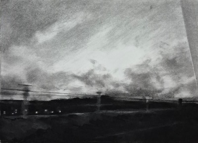 Thoughts on Passing I - Islay
charcoal on paper 37 x 52 cm
£470