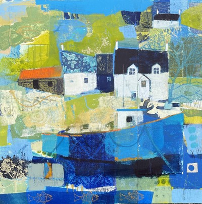 The Add-ons, Eilean Iarmain, Skye 
mixed media and collage on board 30 x 30 cm
£720