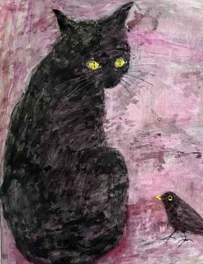 Joyce Gunn Cairns
Black on Pink
oil on board 55 x 40 cm
£850