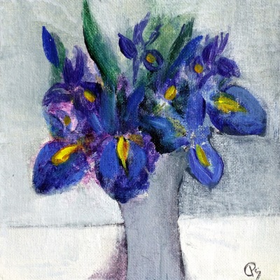 Irises
acrylic on canvas panel  15 x 15 cms
£325
SOLD