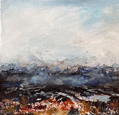 Naomi Rae
Storm Blurred Horizon,  Isle of Arran
Indian ink on paper  44 x 44 cms
SOLD