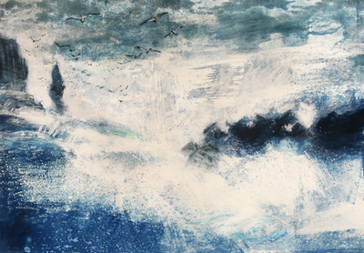 Liz Myhill
Into the Spume
Oil and mixed media on paper  43 x 62 cms
£1450