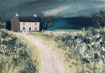 Brightly Lit Cottage by the Sea
mixed media on box canvas 30 x 40 cm	
£595 
SOLD