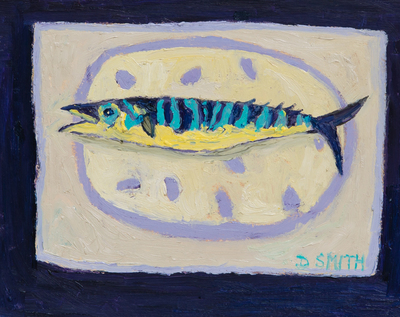 David Smith RSW
A Wee Mackerel
Oil on canvas  20 x 25 cms
£850