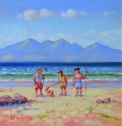 Ed Hunter
Fishing Party Seamill 
oil on canvas  20 x 20 cms
£450