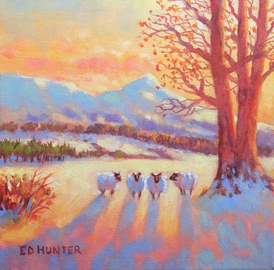 Ed Hunter
Winter Huddle by Killearn
oil on canvas  20 x 20 cms
£450
SOLD