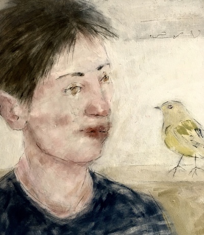 Joyce Gunn Cairns
Yellow Bird
Oil on board  41 x 41 cms
£550