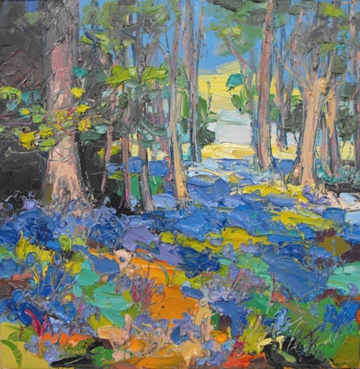 Judith I Bridgland
Bluebell Woods in Sunshine 
Oil  40 x 40 cms
£1950
