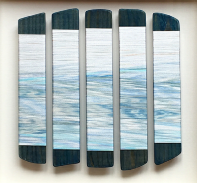 Helena Emmans
Gentle Lilting Tides
hand dyed thread wrapped around wood  30 x 30 cms
SOLD

