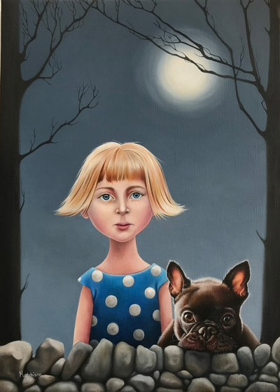 Susan Hutchison
By the Light of the Silvery Moon
Oil on Canvas  32 x 19 cms  
£990