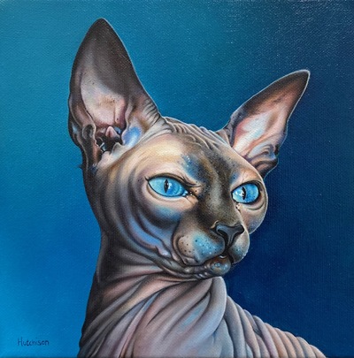 Susan Hutchison
Sphynx - Cobalt Blue
Oil on canvas 20 x 20 cms 
£750
