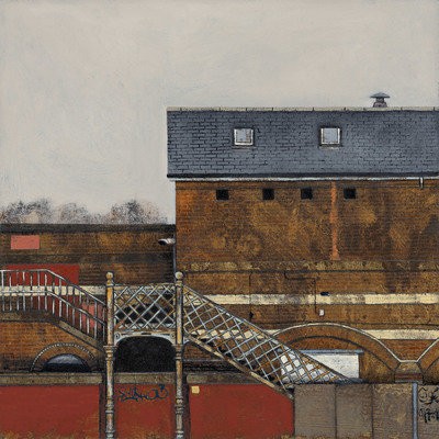 Cate Inglis
Footbridge 
oil on board 30 x 30 cm
£985