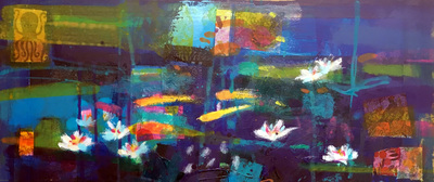 Francis Boag
New Pond, Ury 2
Acrylic on board  20 x 50 cms
£1600