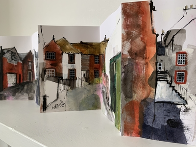 Walking and Drawing
acrylic and mixed media on paper
Six page A5 concertina sketchbooks
£300
