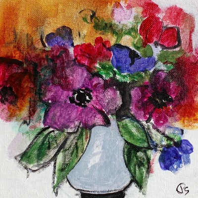 Anemones in a Jug
acrylic on canvas panel  15 x 15 cms
£325
SOLD