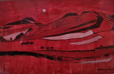 David M Martin (1922 - 2018)
Red Hill
gouache  15 x 22 cm
£500