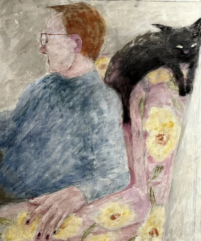 Hingin' Aboot
Joyce Gunn Cairns
oil on board 
£625