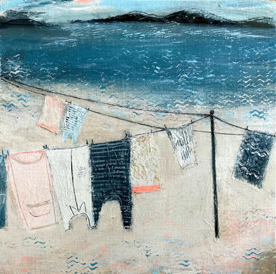 Sea Sparkle and Washing Drying 
mixed media on paper 40 x 40 cm
£750