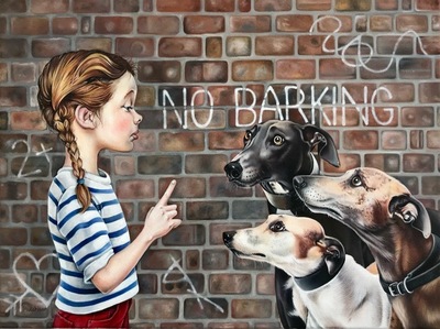 Susan Hutchison
No Barking!
Oil on canvas 30 x 40 cms 
£1250
SOLD 