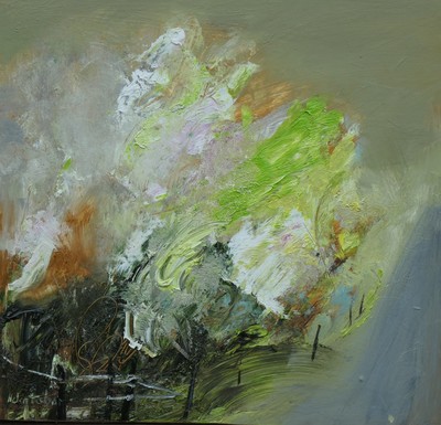 Spring Trees at a Bend in the Road
Oil on board  46 x 48 cms
£1650