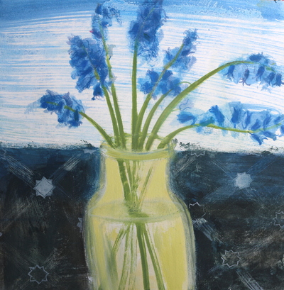 Bluebells and Stars
oil on paper 28 x 28 cm
£375 (unframed)