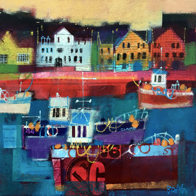 Francis Boag
Harbourside Stornaway
Acrylic on canvas  30 x 30 cms
£1400
SOLD