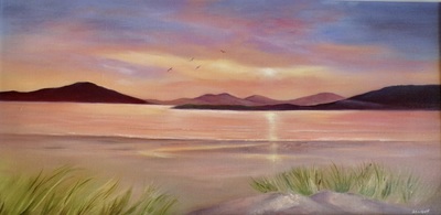 Isle of Harris Sunset
oil on linen canvas  30 x 60 cm 
£1200