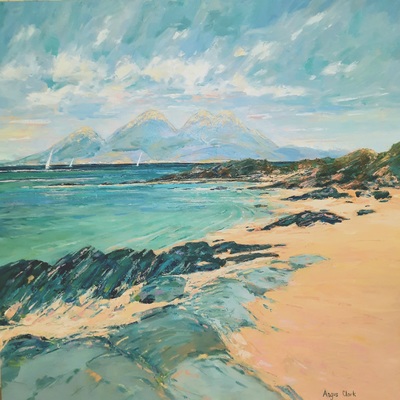 Angus Clark
Paps of Jura from Kintyre
Oil on canvas board 60 x 60 cms
£1100