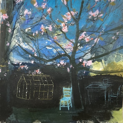 Chair Below the Blossom
acrylic on paper  30 x 30 cm
£550